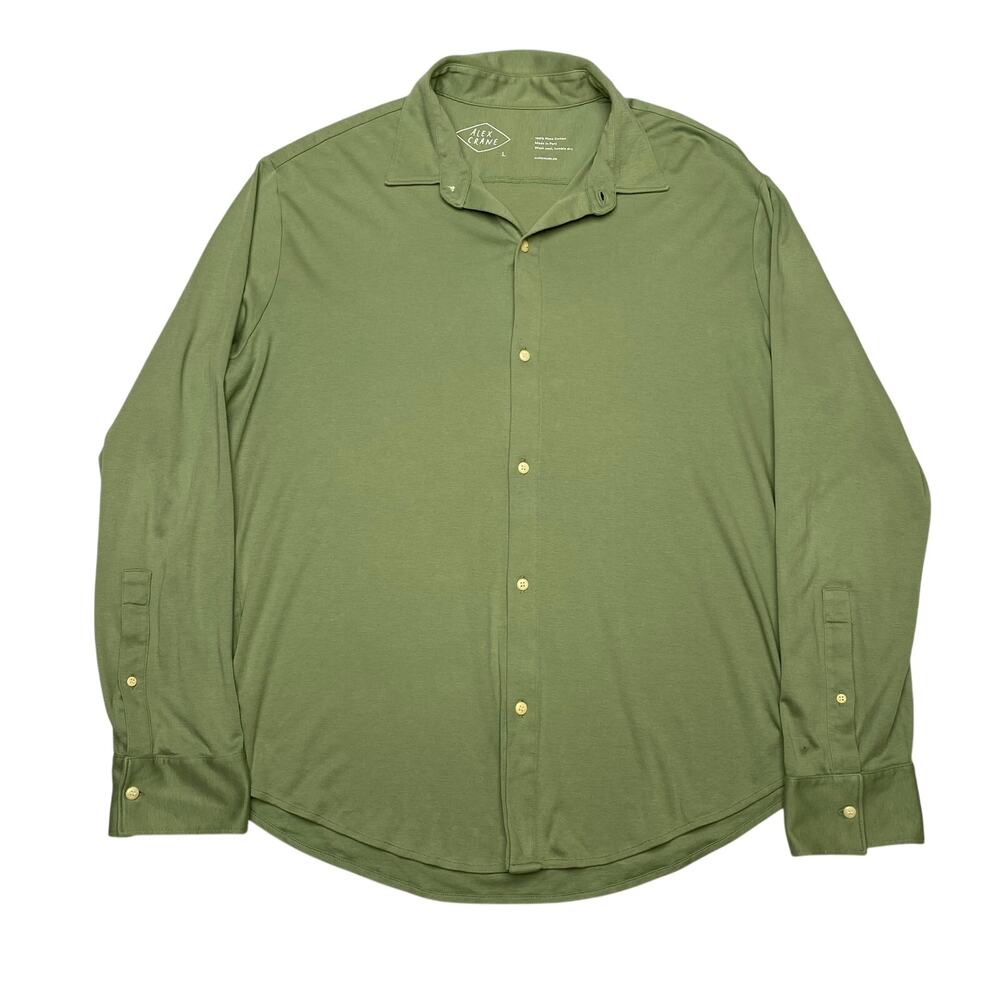 Alex Crane Pima Cotton Blanket Button Up Shirt Men's Large Minimalist